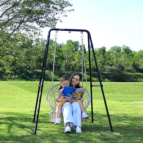 Miniatura 8 de G TALECO GEAR Soporte para silla de hamaca, soporte de hamaca de acero resistente, soporte de columpio multiusos para interiores y exteriores, silla