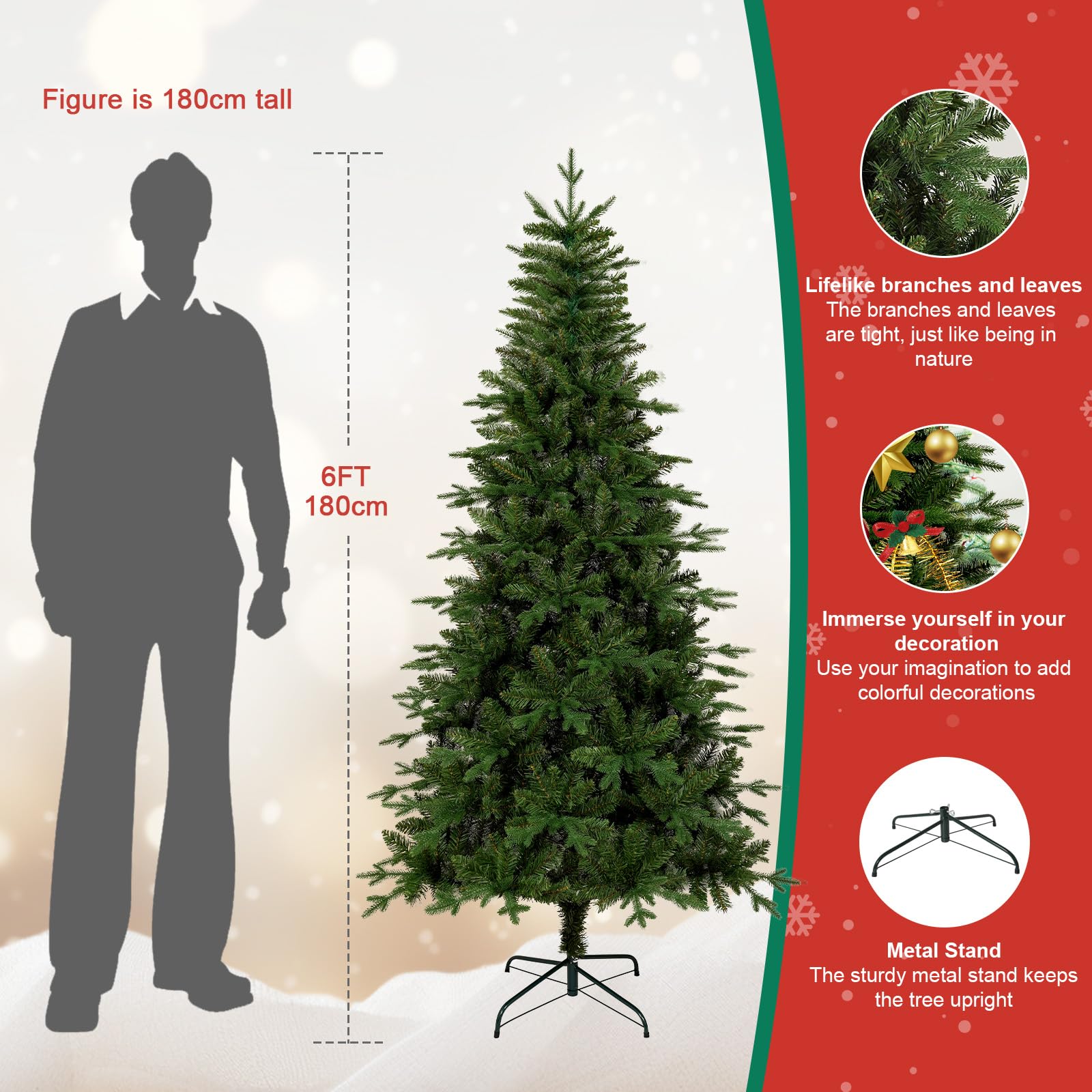 Amazon.co.jp: 人工クリスマスツリー - 緑豊かな緑、リアルな松葉