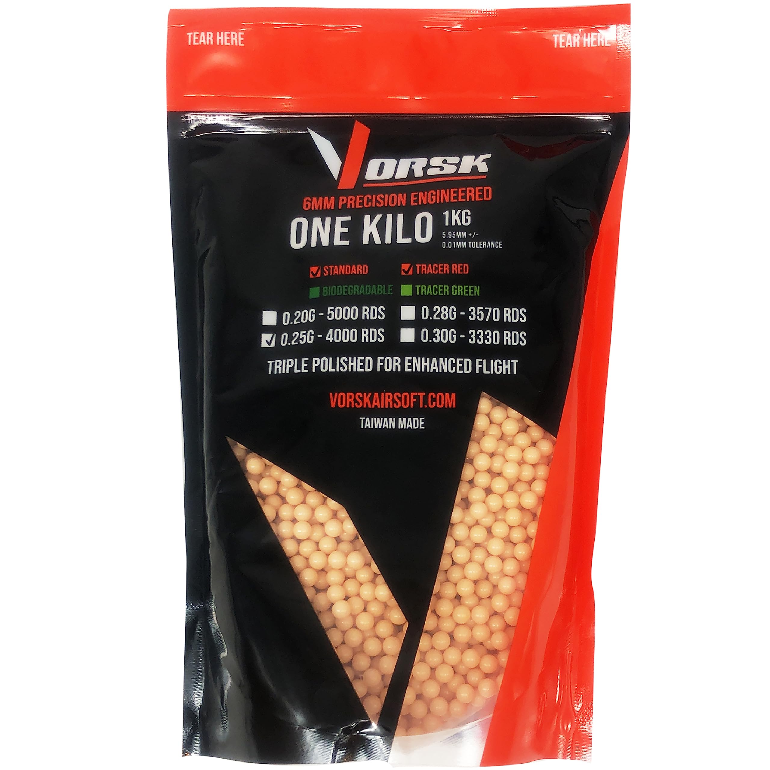 VORSK Tracer BBs - 0.25g - Red