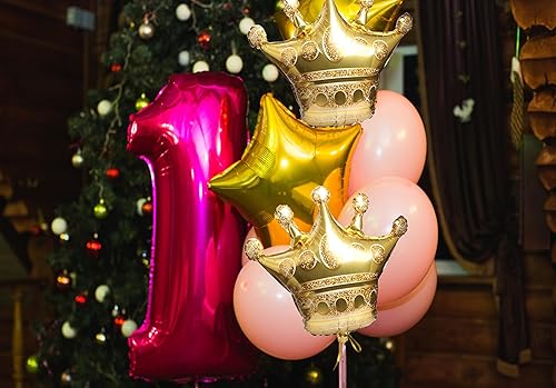 Miniatura 6 de 8 globos de papel de aluminio con corona dorada, decoraciones para fiestas, bodas, despedidas de soltera, matrimonios, compromisos