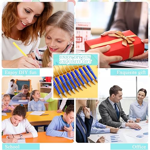 Miniatura 4 de Crtiin 50 bolígrafos de plástico con cuentas a granel, con cuentas de tinta negra, con 50 recambios para hacer bricolaje, regalo, niños,