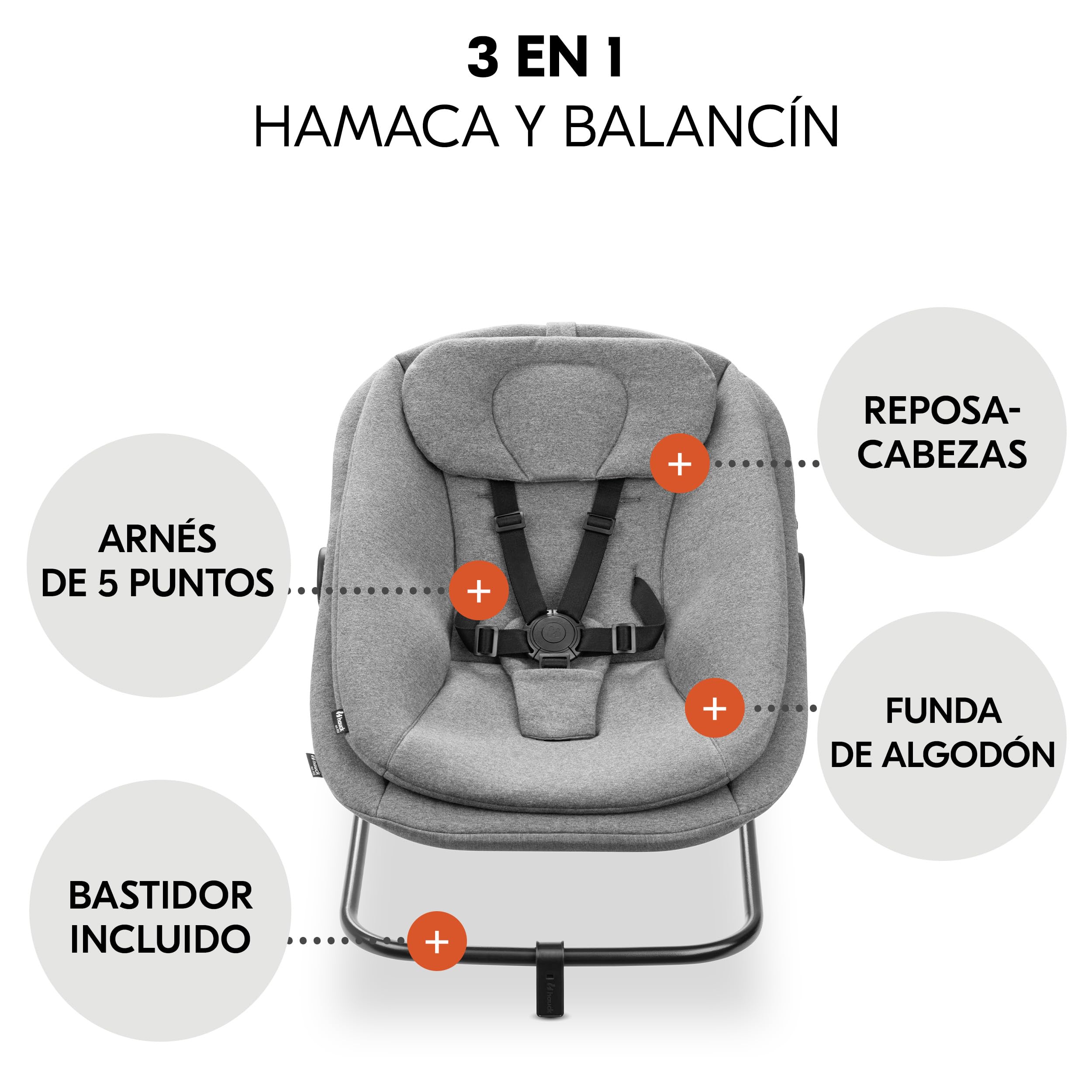 hauck Alpha Move Set 3 en 1 Trona de Madera Evolutiva con Hamaca para Recién Nacido | Silla alta Bebé desde el Nacimiento | Tronas Niños Completa Incluye Cojín y Bandeja - Natural
