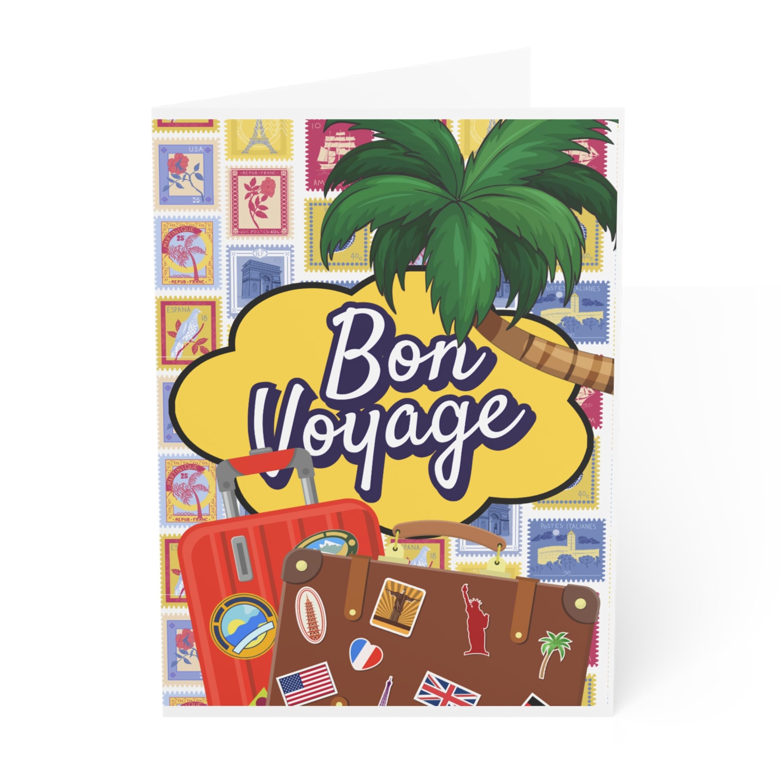 J&J'S TOYSCAPE Bon Voyage Card, Vacation Card for Friends, Family (Hip)