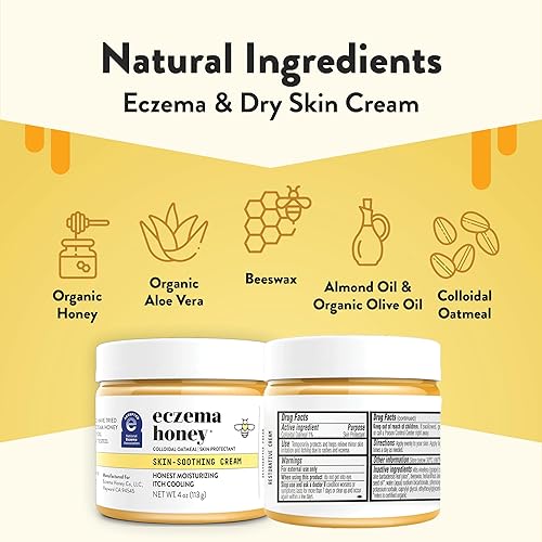 Miniatura 2 de ECZEMA HONEY Crema calmante original para la piel, jabón de avena y lavanda, paquete para pieles secas y sensibles - Libre de crueldad