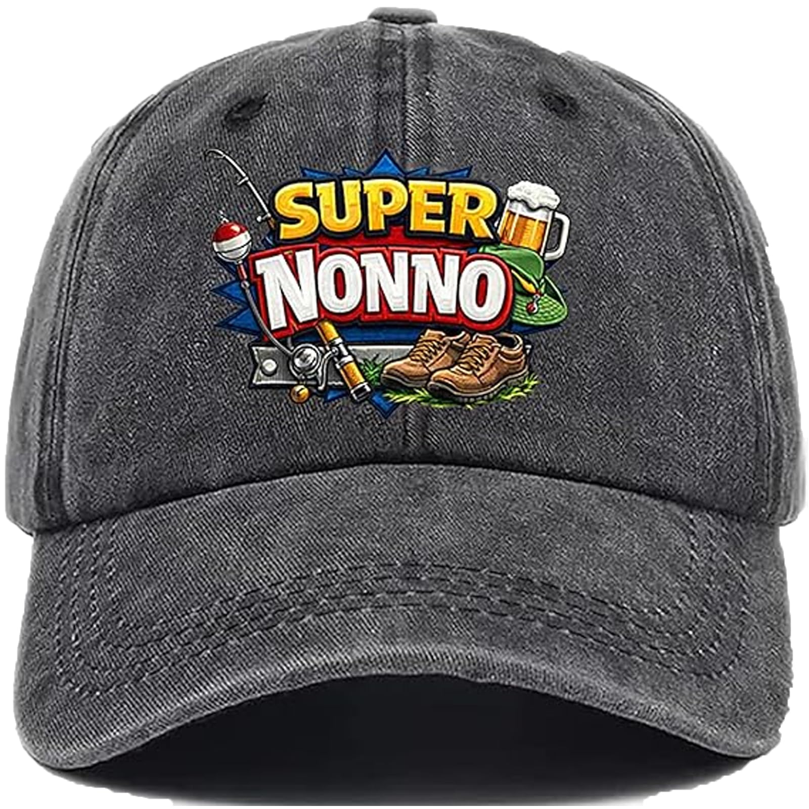LOOBEAR Cappello Uomo con Visiera, Berretto da Baseball Personalizzato, Super papà/Nonno Regali Divertenti Uomo, Festa del papà, Natale, Compleanno, Regalo Nonno (Nonno)