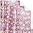 LeZakaa Christmas Wrapping Paper Mini Roll, Pink Metallic Foil Shine Paper - Snowflakes/Santa Claus/HO Print for Gift Wrap, Arts Crafts - 17 x 120 inches - 3 Rolls (42.5 sq.ft.ttl.)