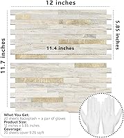 Vista 6 de STICKGOO 20 Láminas de Azulejos Despegables y Adhesivos para Salpicadero, Azulejos Adhesivos para Salpicadero de Cocina y Baño, Azulejos de Pared