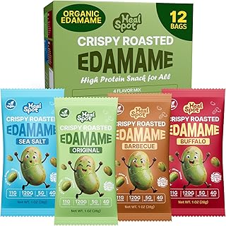 Healspot Organic Edamame Beans 11g High Protein Snacks, Crunchy Roasted Edamame Snacks - Low Carb|High Fiber|Reduced Sodium, Healthy Snacks for adults and Children, Family&Office&Lunch-Box Snacks