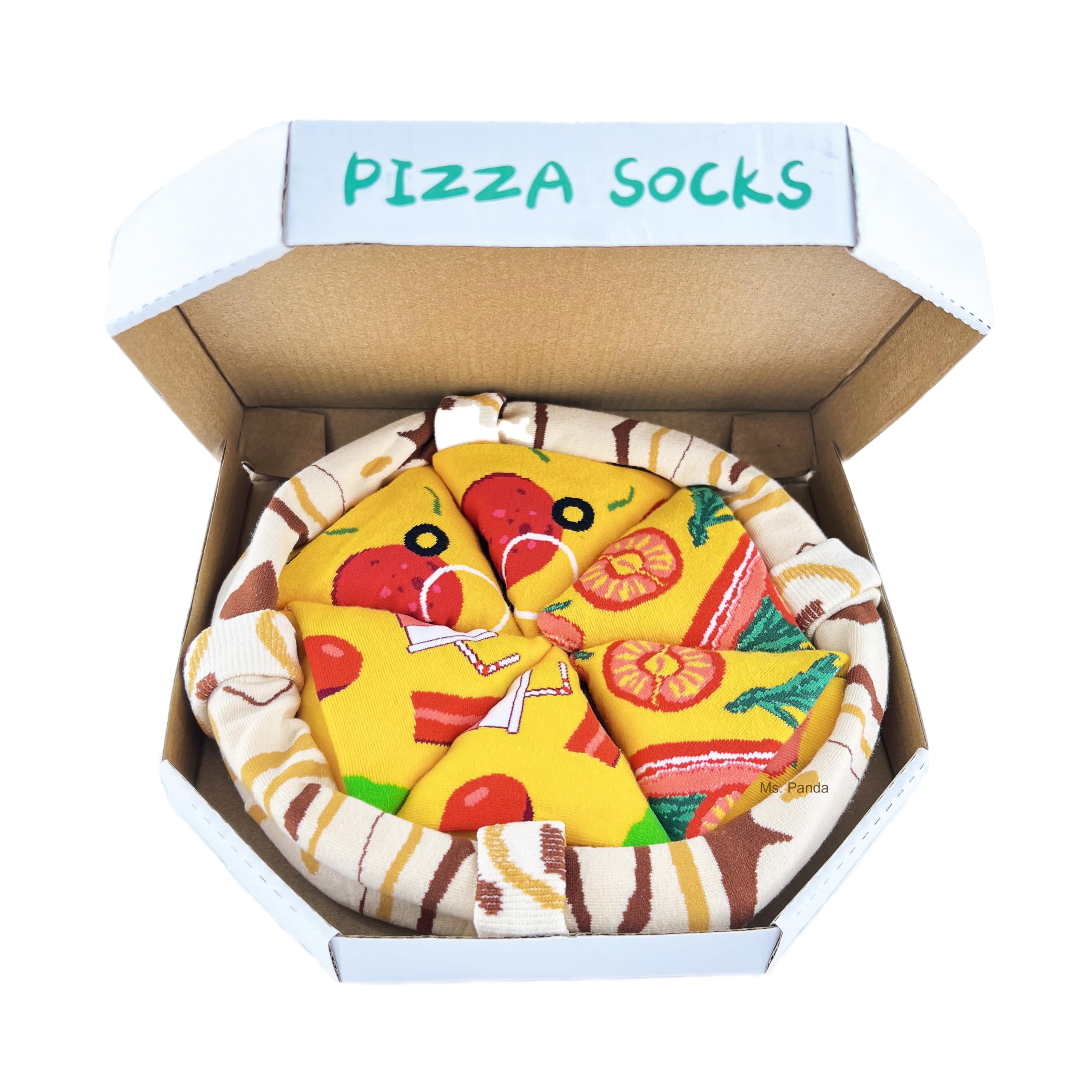 Pizza Socks Gift Box – 4 Pairs of Funny Food-Themed ...