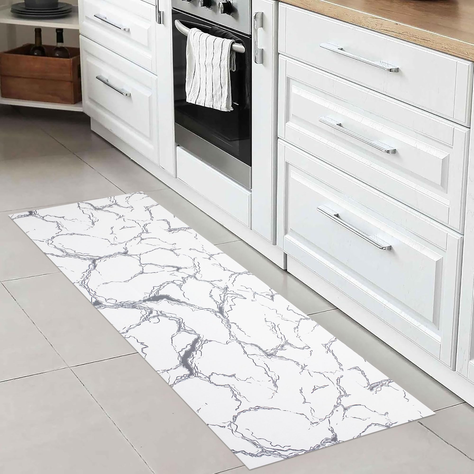 Nada Home Tappeto cucina passatoia antiscivolo a metro effetto marmo marmorizzato 7040