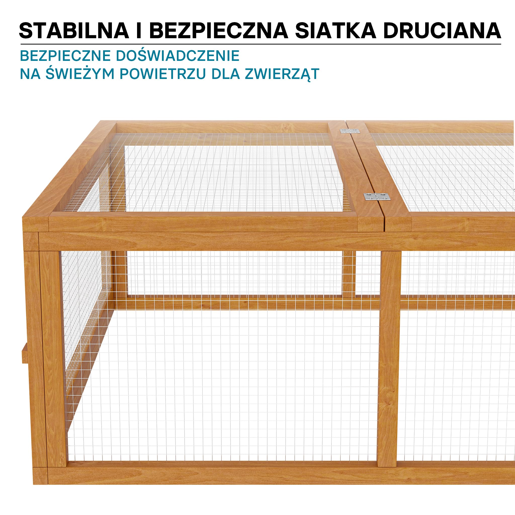 Wiltec XXL wybieg zewnętrzny drewniany 1800 x 900 x 480 mm, wybieg skrzyniowy z pokrywą na zawiasach, wybieg dla małych zwierząt dla królików i zajęcy, wybieg zewnętrzny