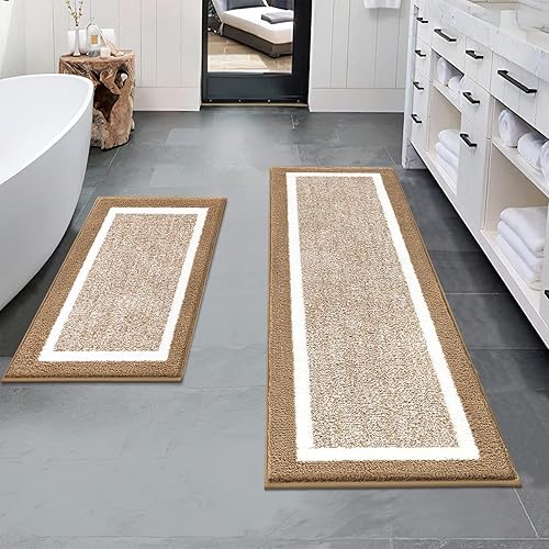 Miniatura 35 de Pauwer Juego de baño, alfombras de baño antideslizantes, alfombras de ducha absorbentes para suelo de baño, bañera y ducha, color azul aguamarina