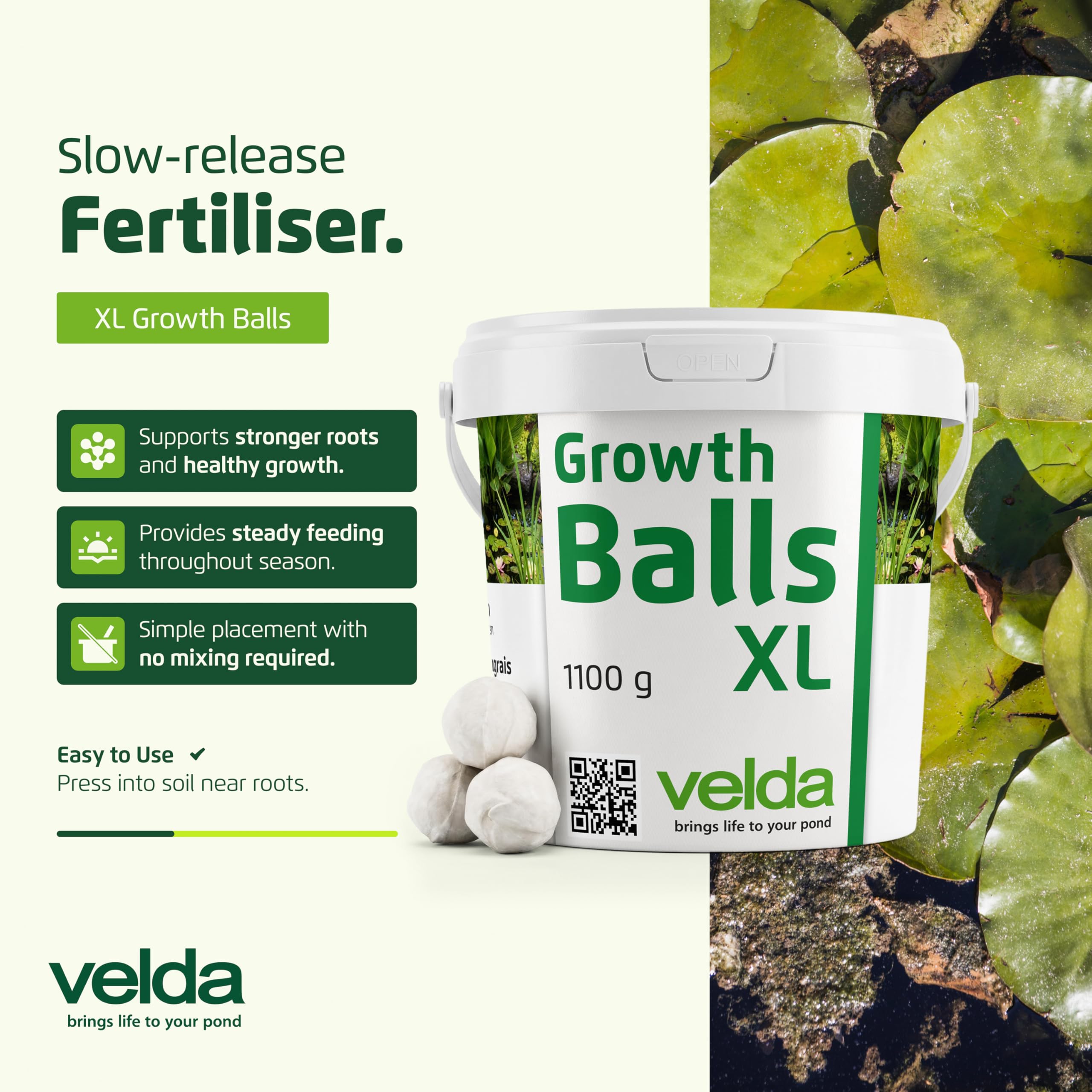 Velda 122256 Super Super abono de crecimiento para las plantas acuáticas, 55 bolas pelotas XL