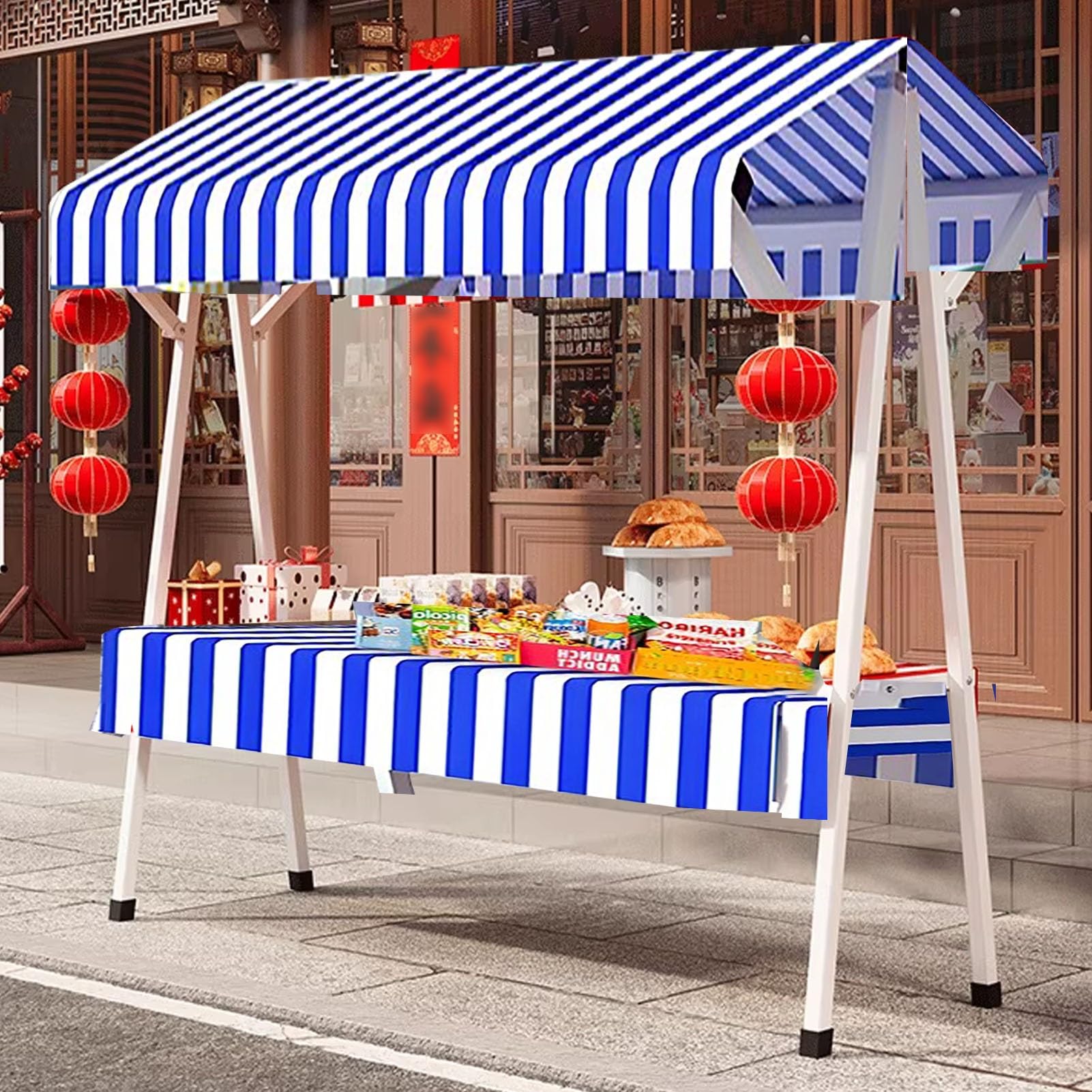 Chariot de vente de nourriture de rue pliable de 190cm pour installer un stand facilement