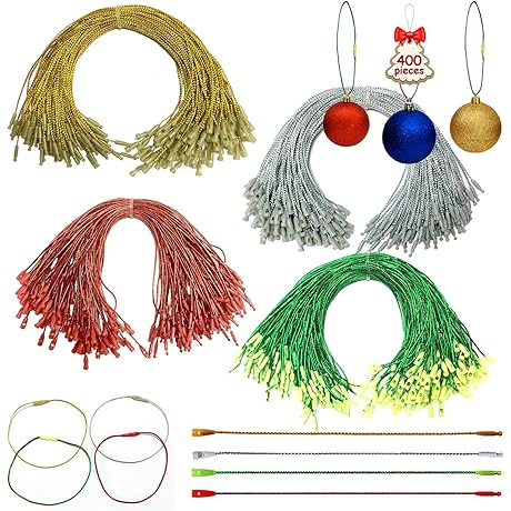400Pcs Christmas Tree Fasteners, Multicolor Ornament Hanger for Xmas Tree Decoration