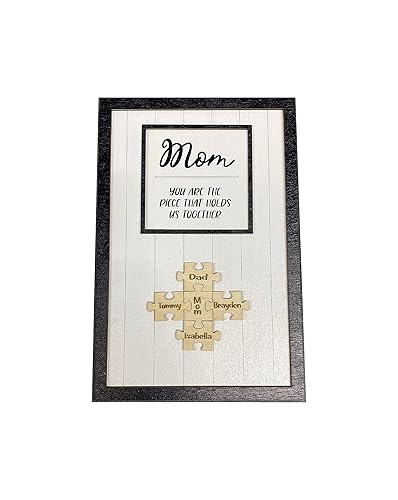Personalized 3D Puzzle Piece Wood Sign for Mom with Kids Names You Are the Piece That Holds Us Together - Customized Wall Decor for Mom (10" x 15" disponible en Yaxa Venezuela