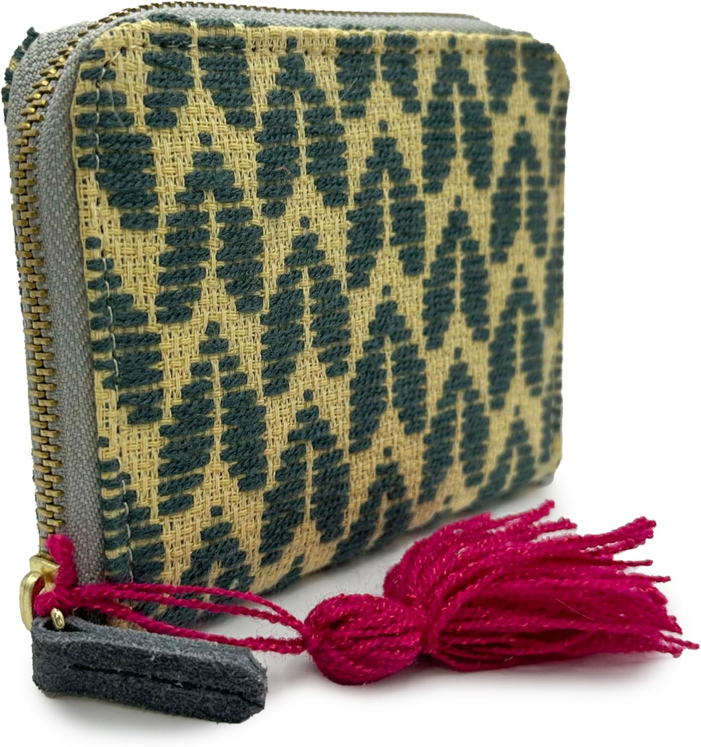 Wallet "Matilde", made by Jühue Artesanal, Handmade wallet made in Mexico, Grey wallet, Hand embroidery, Unique piece, Embroidered wallet, Mexican embroidery, Made in Mexico, Handmade