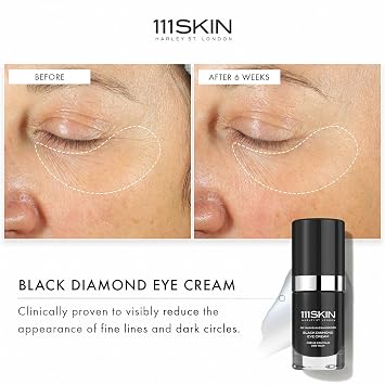 111SKIN Womens Black Diamond Eye Cream, Lightweight Firming Under Eye Treatment with NAC Y2 & Granactive Retinoid to Help Improve Skin Texture, Multicolored, 0.51 fl oz