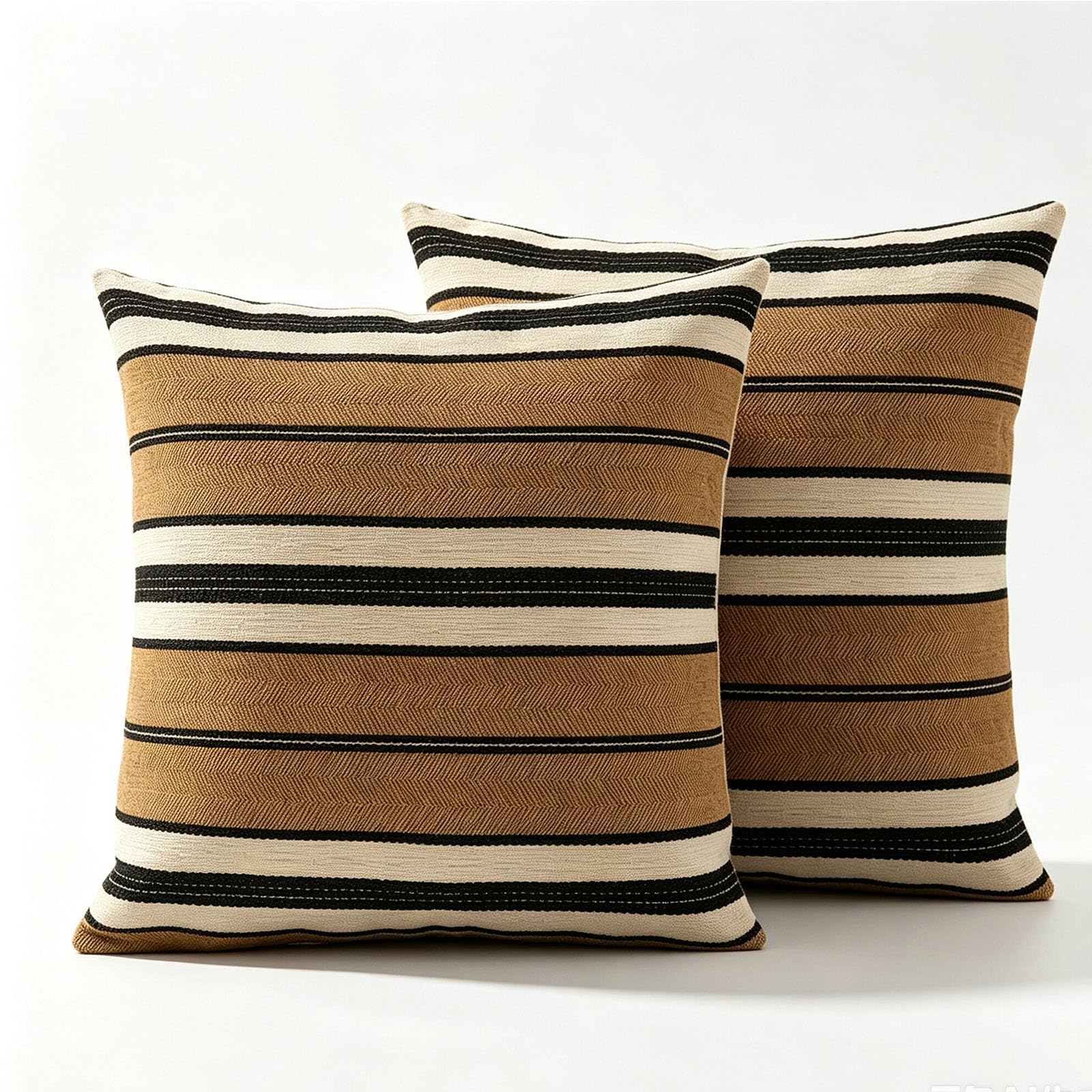 BCCIAPLN Decorative Bohemian Striped Throw Pillow Cover, Woven Textured Farmhouse,brown