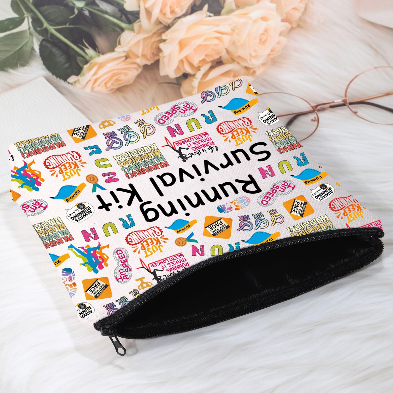 Running Cosmetic Bag Running Lover Gift Running Survival kit Cross Country Running Gift Marathon Lover Zipper Pouch (Running kit UK) - Image 3