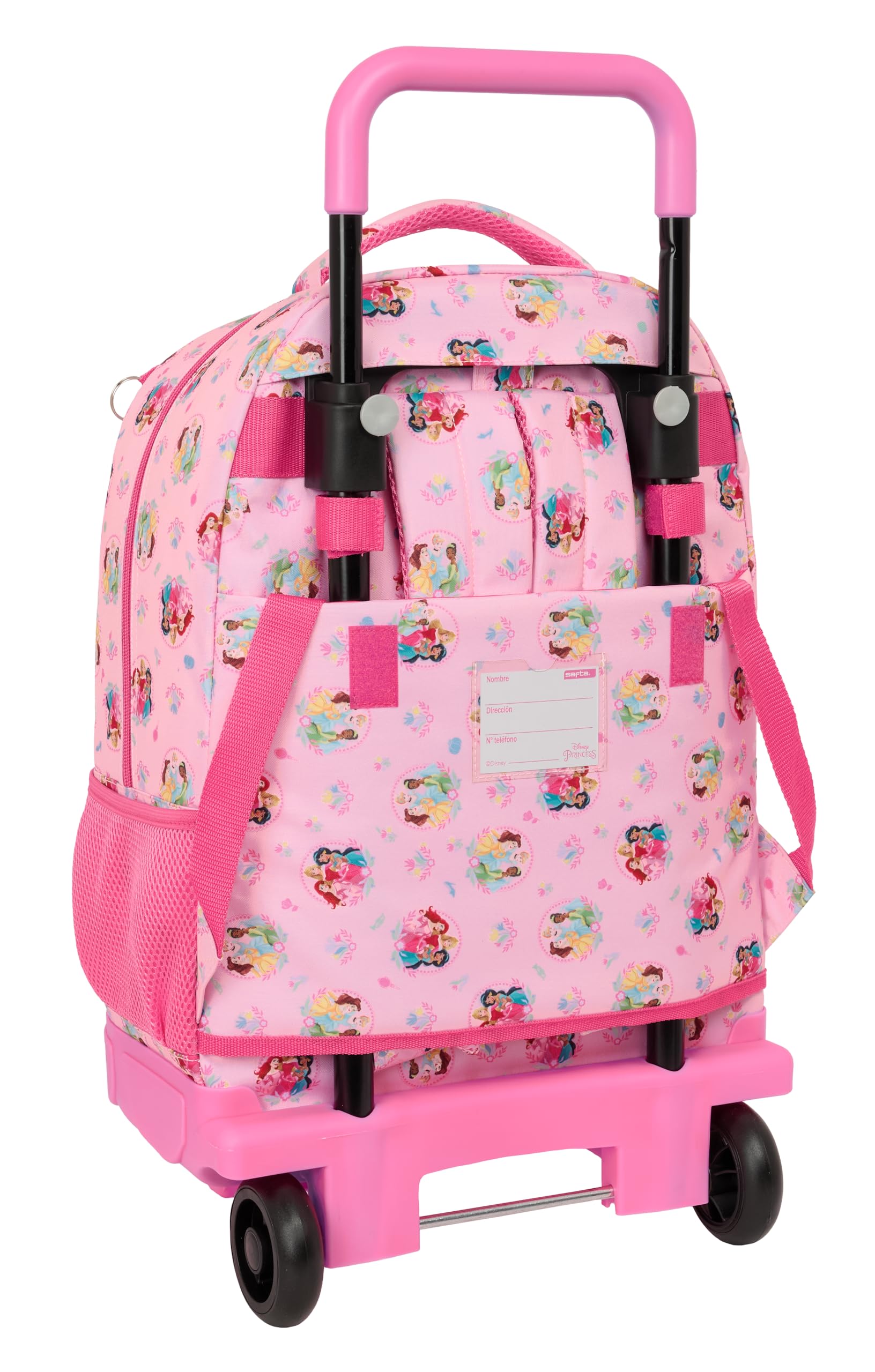 PRINCESAS DISNEY - Mochila Grande con Ruedas, Compacta, Extraíble, Ideal para Niños de Diferentes Edades, Cómoda y Versátil, Calidad y Resistencia, 33x22x45 cm
