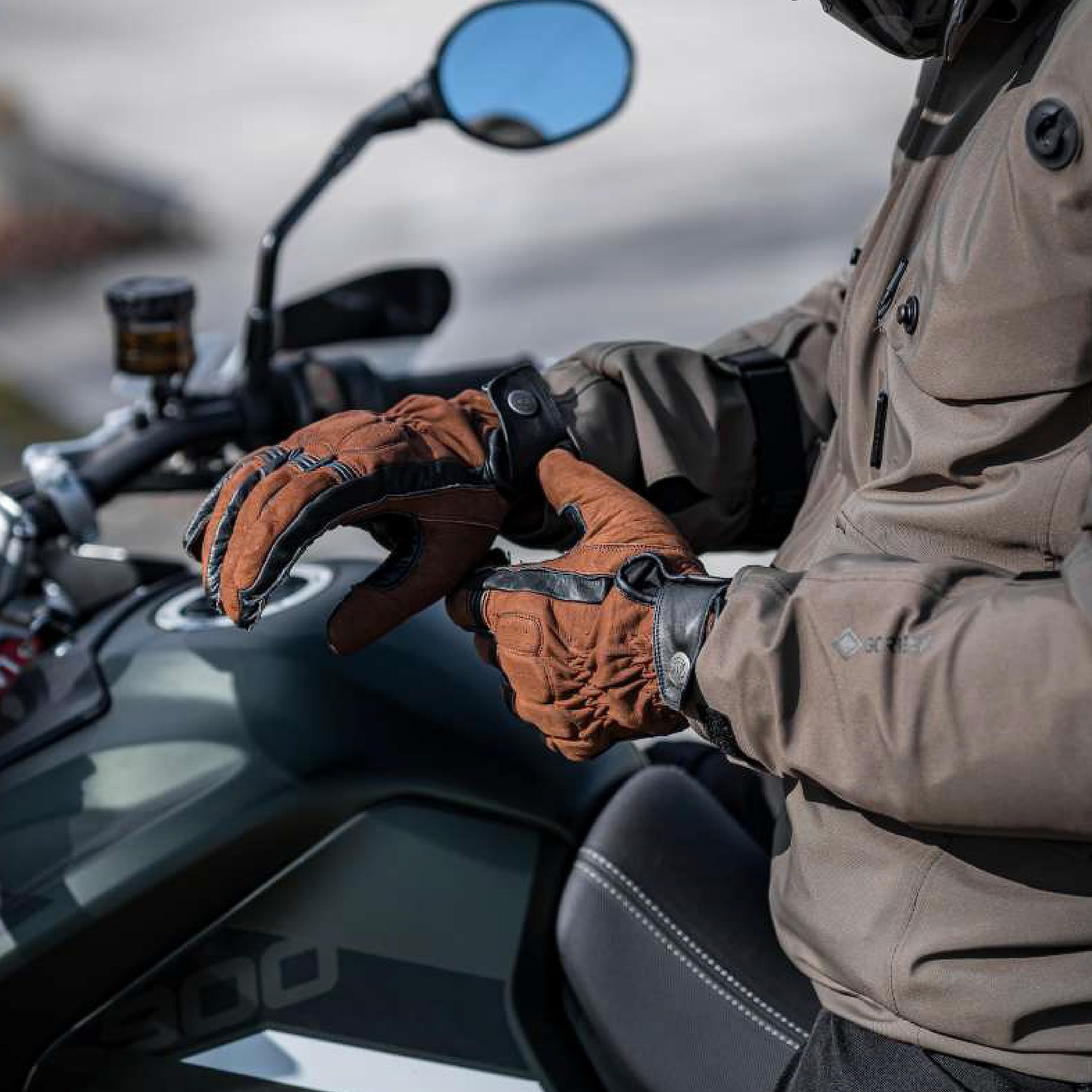 Motorradhandschuhe Cross Stitch - Motorrad Handschuhe Herr - Echtleder - Handschuhe Herren Motorrad aus Leder mit Gel Polster