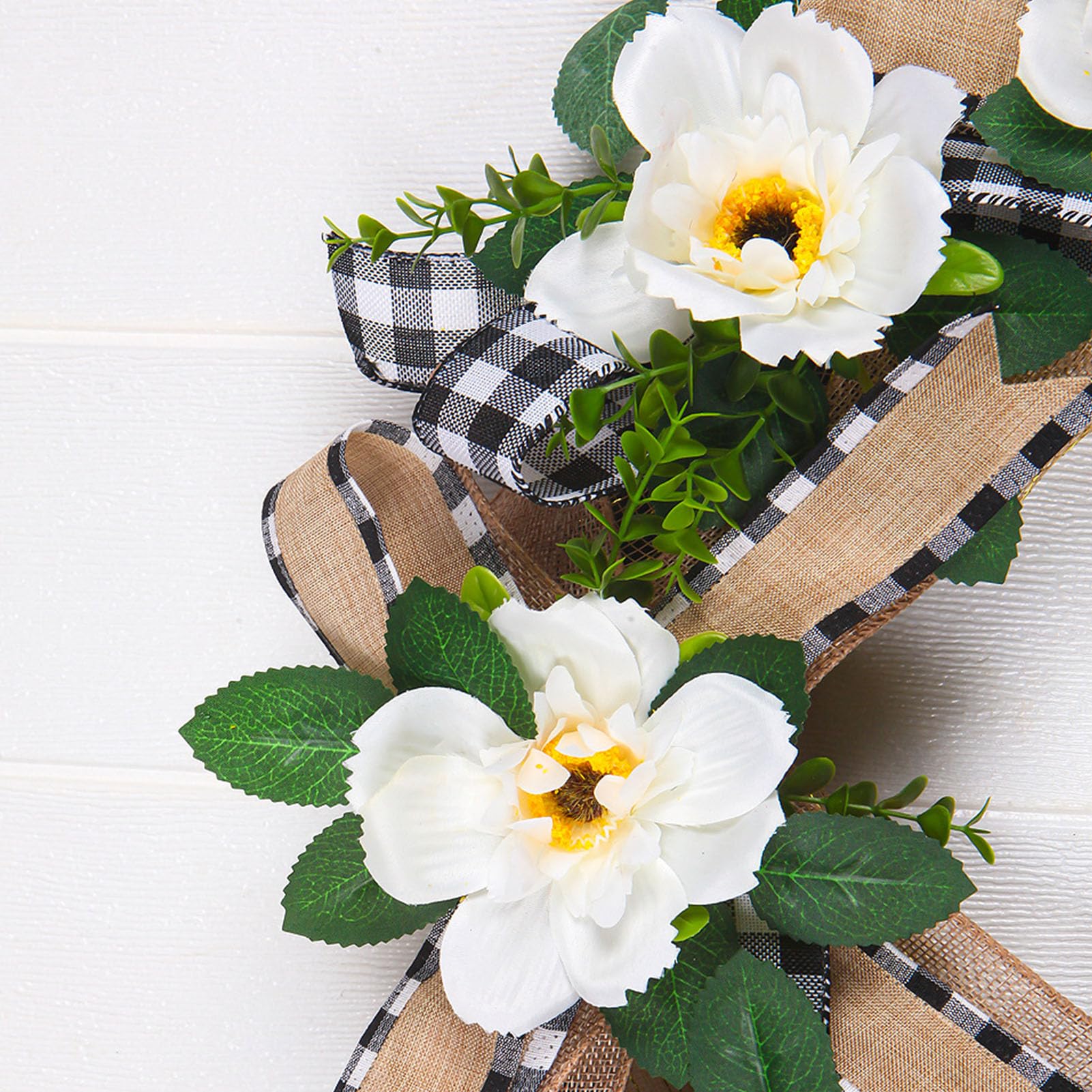 Buachois Artificial Floral Wreath, 50cm Seidenblumen Kranz mit Aufhängeschlaufe, für Haustür Wand Fenster Dekoration drinnen und draußen