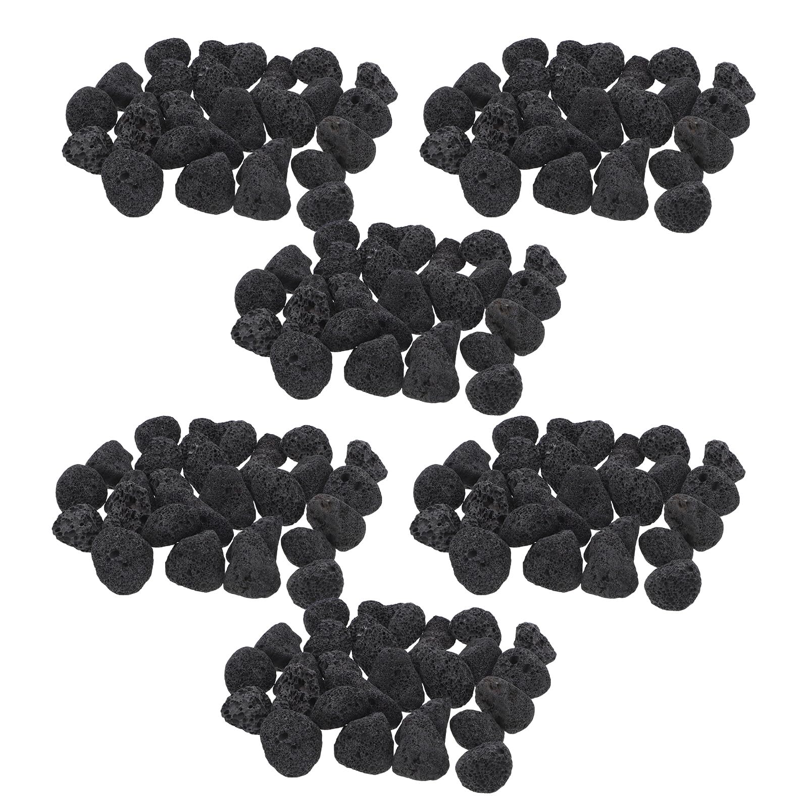 6 Beutel Saunaofensteine aus Natürlichem Vulkanstein 600g Schwarz für Traditionellen Dampfraum mit Effizienter Dampferzeugung und Verbesserter Dampfdiffusion