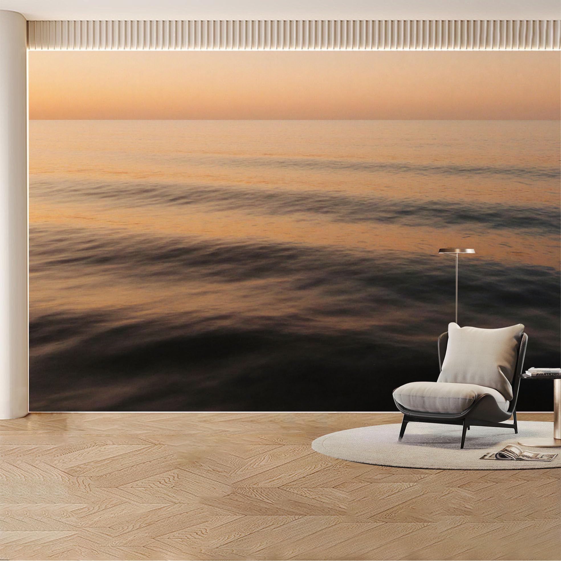 Kayorowalls Bh20260527897 Custom Wall Mural Wallpaper Ocean Landscape， 3D Effect Wall Decor， Minimalist Sunset Removable Selfadhesive Large Photo For Living Room， Bedroom， Office