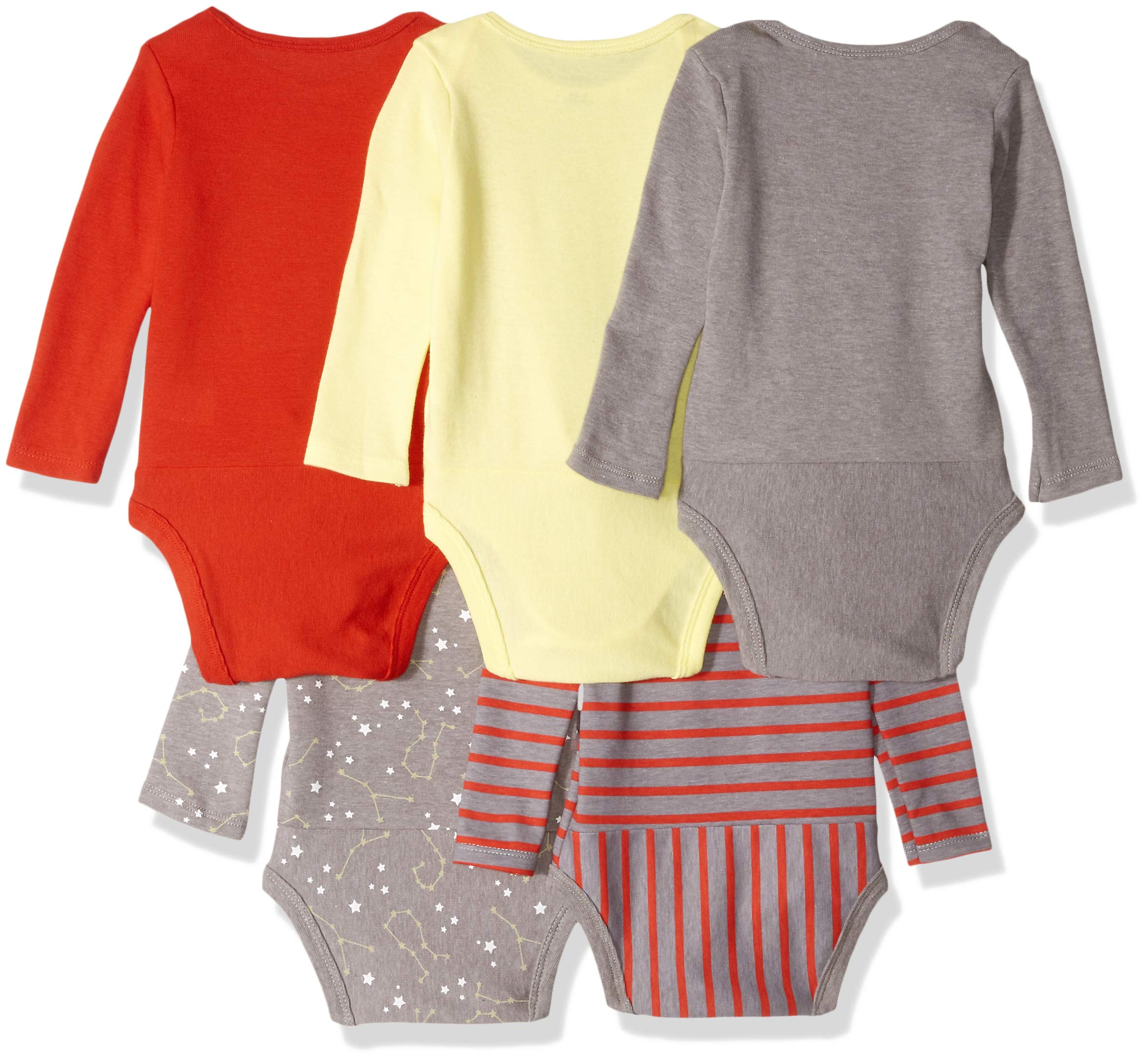 Hanes Bodystocking Uniseks - niemowlęta Hanes Baby Long Sleeve Bodysuit, Ultimate Flexy Bodysuits Boys & Girls, 5-pack (5 w zestawie)