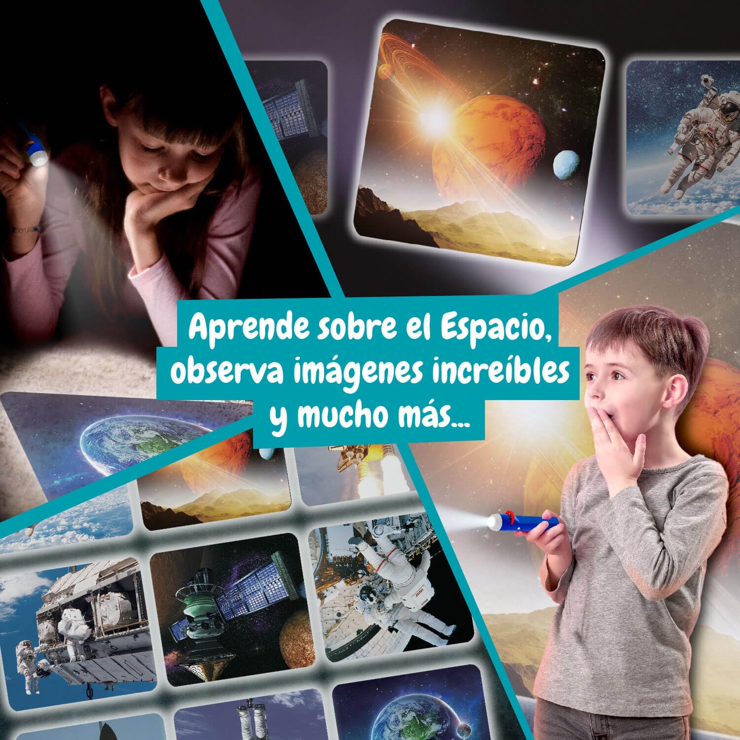 Science4you Proyector Espacial Infantil - Linterna infantil de Planetas y Sistema Solar para Niños, Proyector Planetario, Juguetes y Juegos del Espacio, Regalo para Niño y Niña 4+ años