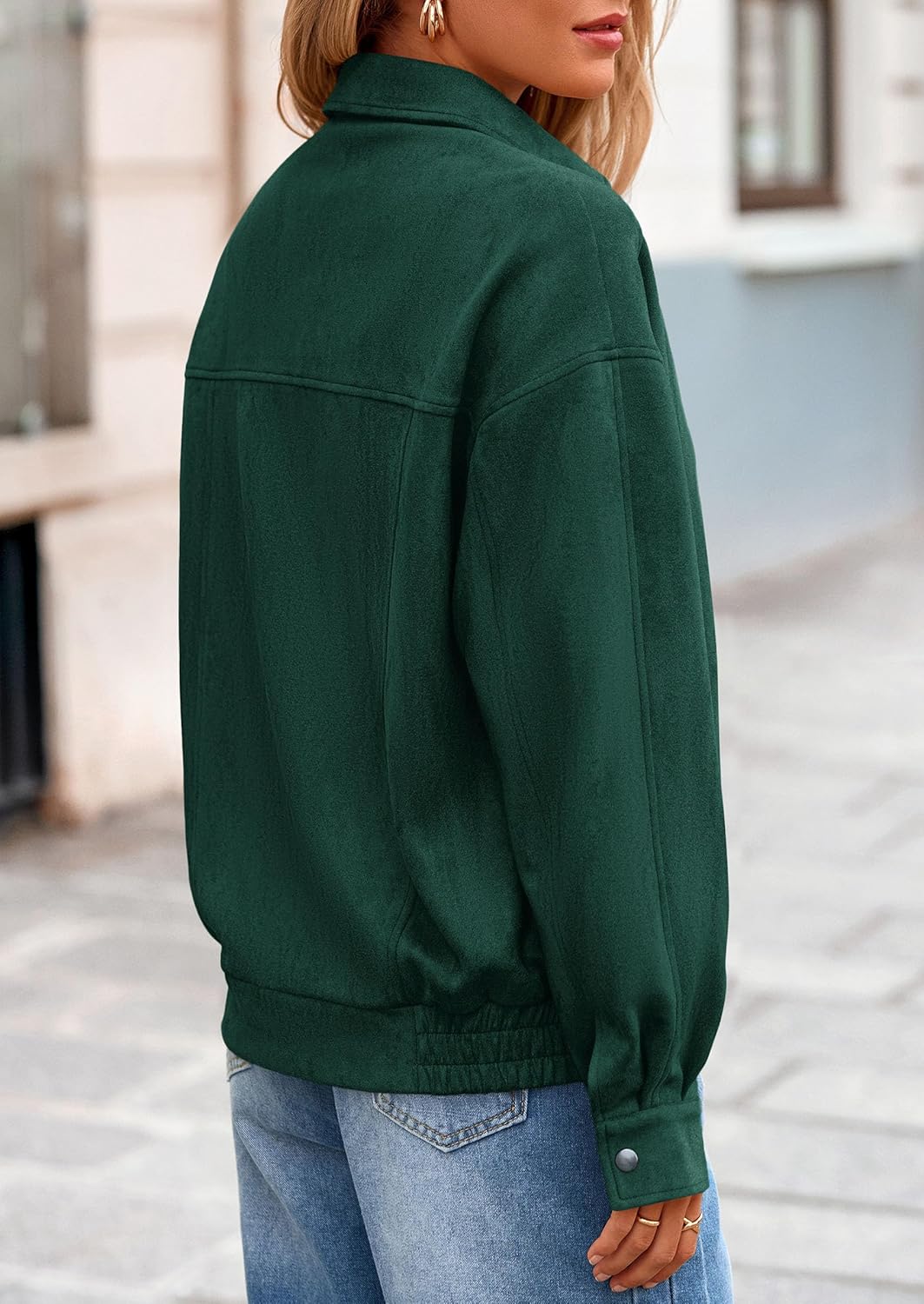 PRETTYGARDEN Faux Suede Bomber Jacket Women Fall Fashion 2025 Casual Zip Up Oversized Trendy Winter Clothing Outerwear Coats