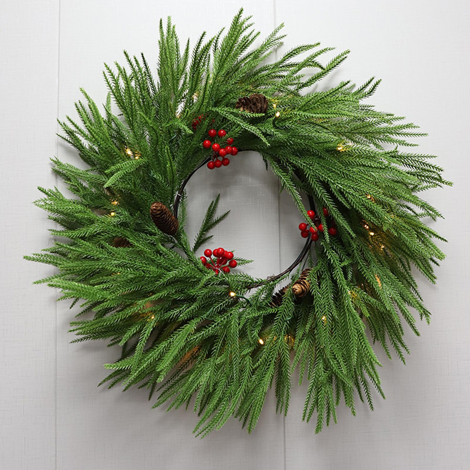 Guirnalda de flores de Navidad para colgar, corona de pino sintético, flexible, flexible, flexible, para decoración del hogar, decoración del hogar, guirnaldas artificiales colgantes