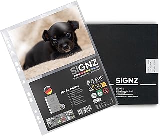 SIGNZ Sammelhülle DIN A4 | 2-teilig (2 x 21,9 x 15,2 cm), 30 Stück, extra starke 110 my, glasklar, CO2-neutral hergestell...