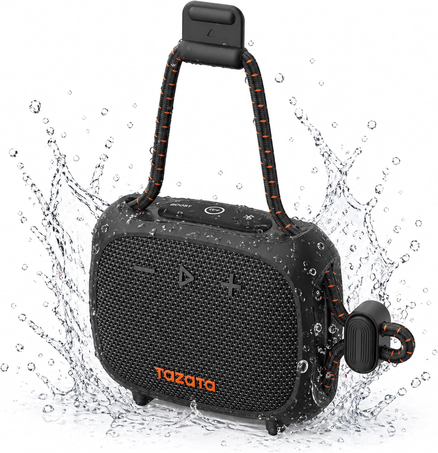 TAZATA Rugged Outdoor Speaker IPX7 Waterproof Floating Bluetooth Speaker with 11 Hours Playtime TWS Pairing Built-in Strap for Cycling Fishing Shower Camping Travel