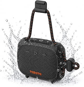 TAZATA Bike Speaker, IPX7 Waterproof & Dustproof Portable Bluetooth Speaker for Scooter Handlebar, Enhanced Bass, Shower Speakers, 11H Battery, Versatile Strap,TWS Bike Accessories for Travel Outdoor