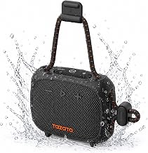 TAZATA Robuster Outdoor-Lautsprecher, IPX7 wasserdicht, schwimmender Bluetooth-Lautsprecher mit 11 Stunden Spielzeit, TWS-Pairing, integrierter Gurt für Radfahren, Angeln, Dusche, Camping, Reisen