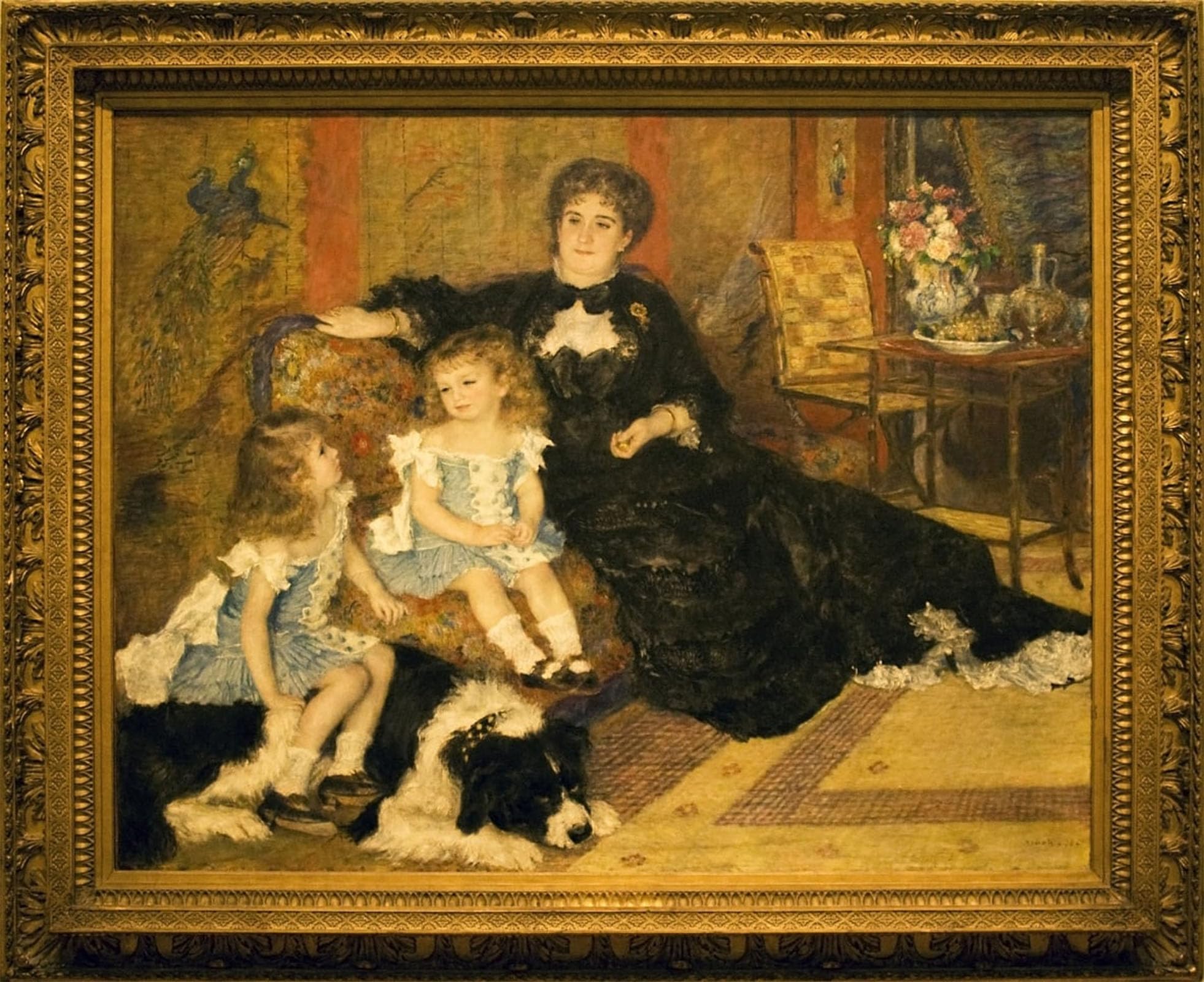 ARTXLXXBN Famous Painting Art Wall Decor Abstract Art Picture Mme Charpentier and Her Childrenn by Pierre Auguste Renoir Animal Pictures for Home Decor 60x90cm