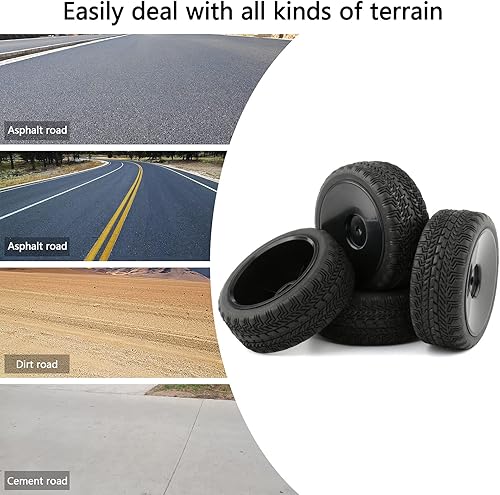 Miniatura 5 de Rchobbytop Juego de 4 ruedas hexagonales de 0.472 in y neumáticos con tuercas de seguridad y llave para RC 110 On Road Racing Touring Car