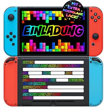 12 x Gaming Invitation Cards Children's Birthday Boy Girl   The Gamepad Party Cards are the Gamer Invitation for Boys Girls Children Birthday Invitation Video Game Controller Game Night