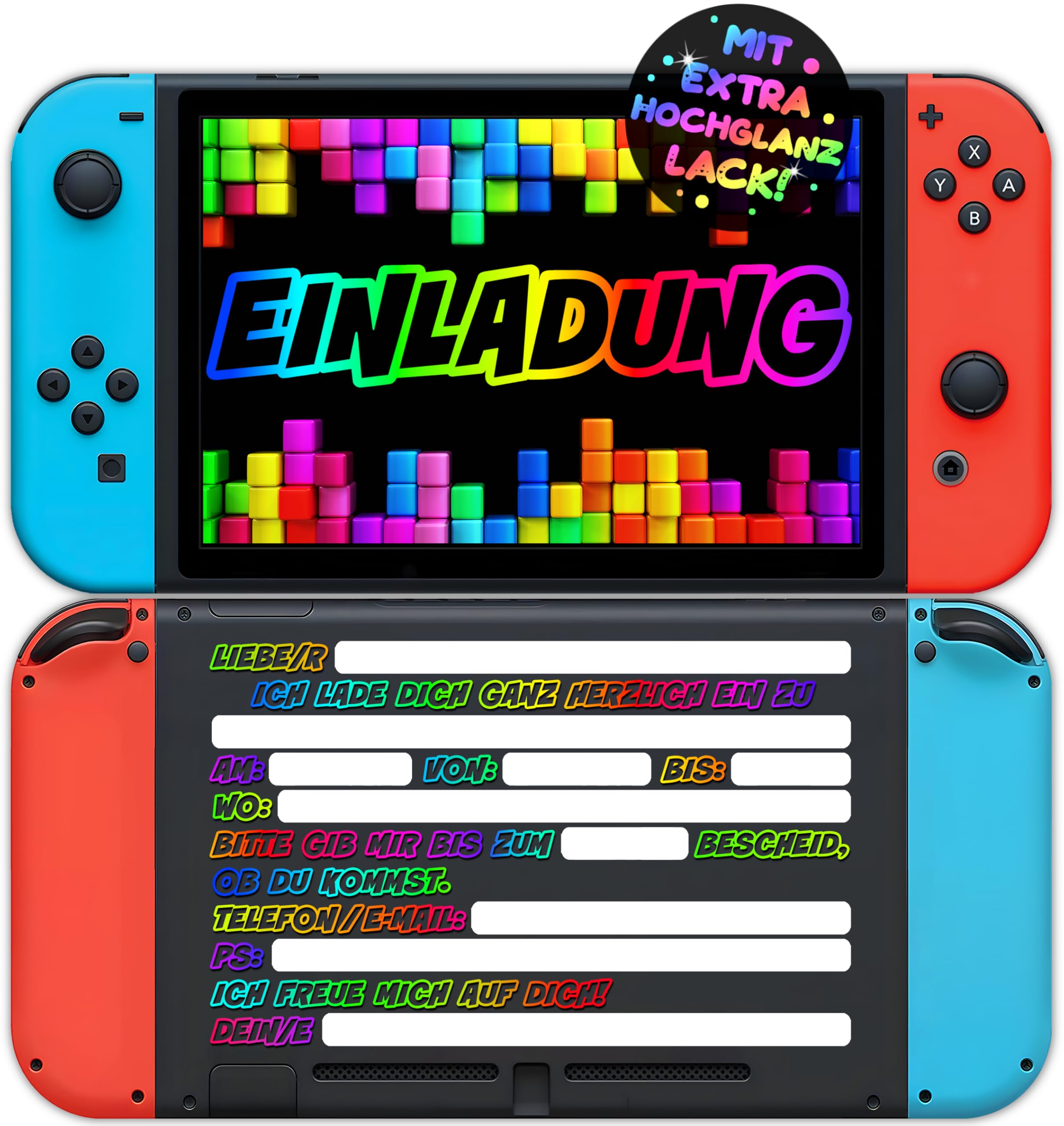 12x Gaming EINLADUNGSKARTEN KINDERGEBURTSTAG Junge Mdchen - die Gamepad PARTY Karten sind die Gamer EINLADUNG fr Jungen Mdchen Kinder GEBURTSTAG Einladung VIDEOSPIEL Game-Controller SPIELEABEND