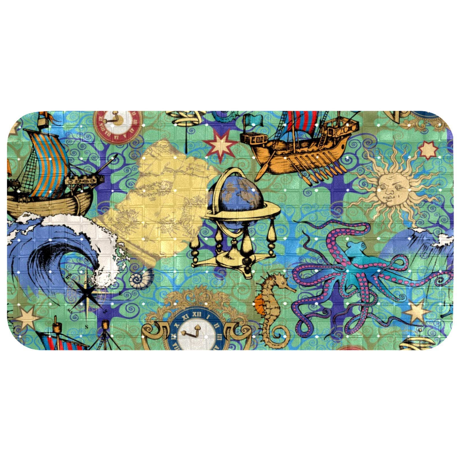 Tapis de bain antidérapant long 37x68 pour massage et baignoire enfant