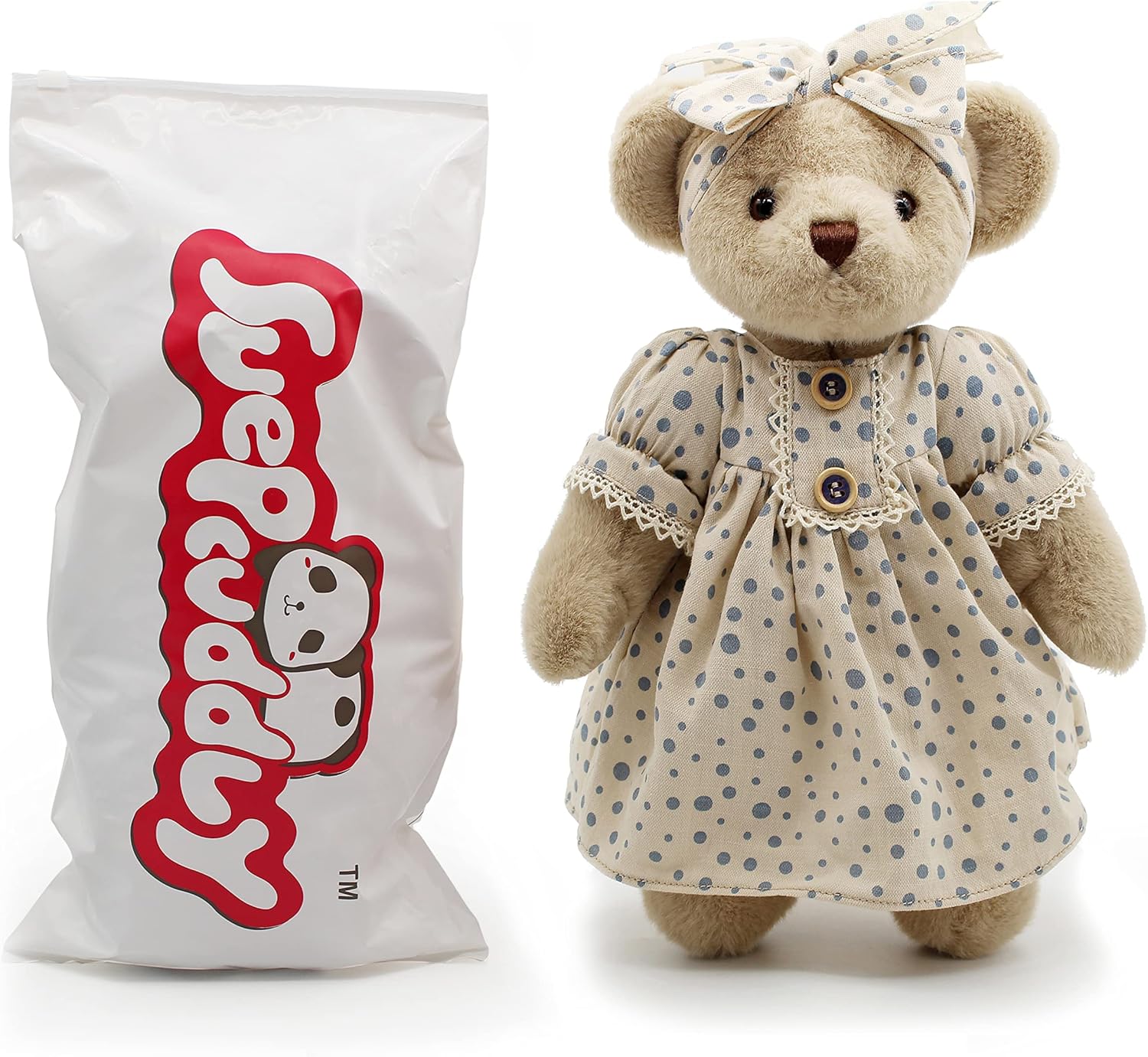 suepcuddly Jointed Teddy Bear Stuffed Animals Small Soft Plush Toy with Cloth (Blue 13Inch)