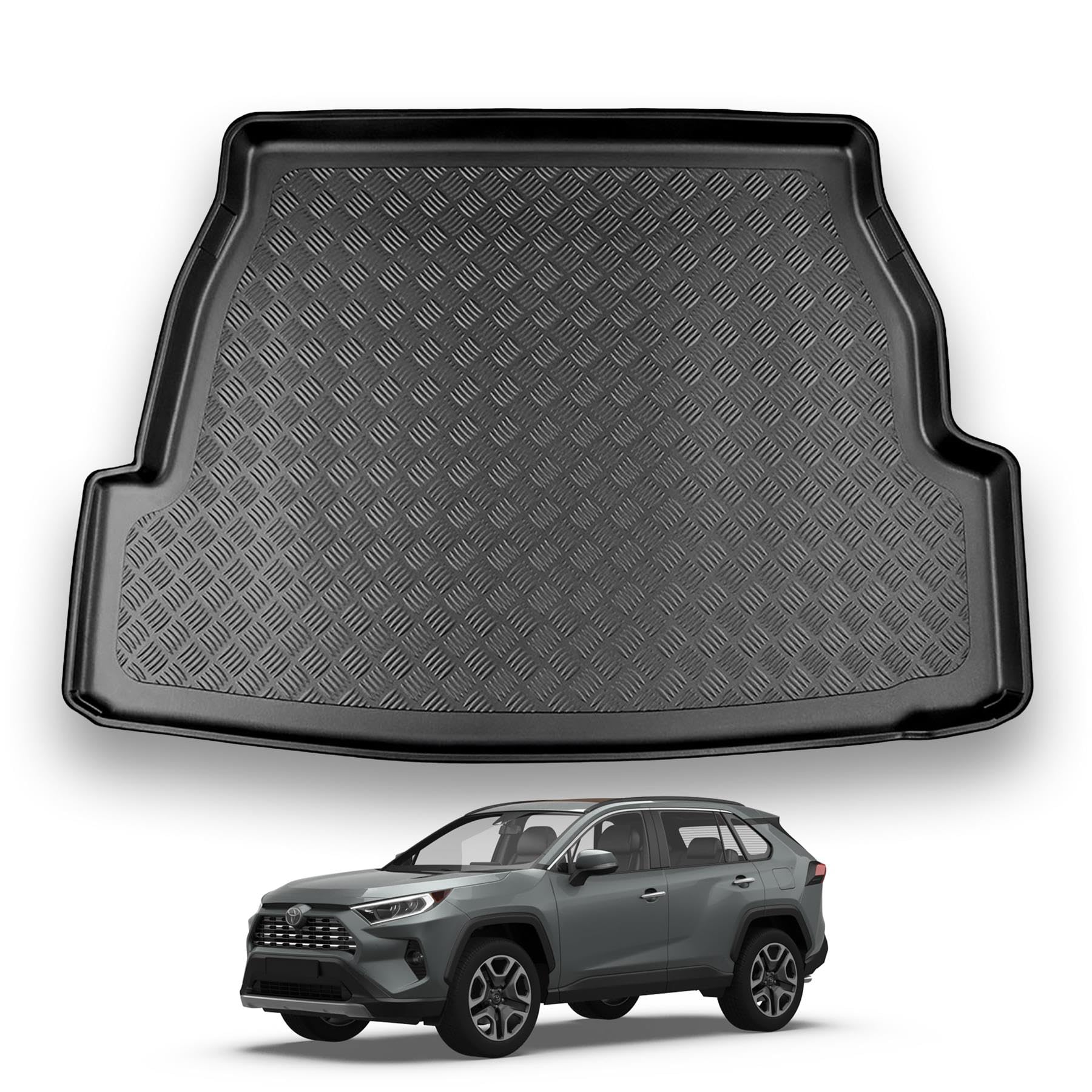 NomadToyota RAV 4 (2019+) Boot Liner [Upper Boot Position] Tailored Fit Car Floor Mat Protector Non Slip Waterproof Raised Edges Compatible Custom Fit Accessory Black Dog & Pet Friendly