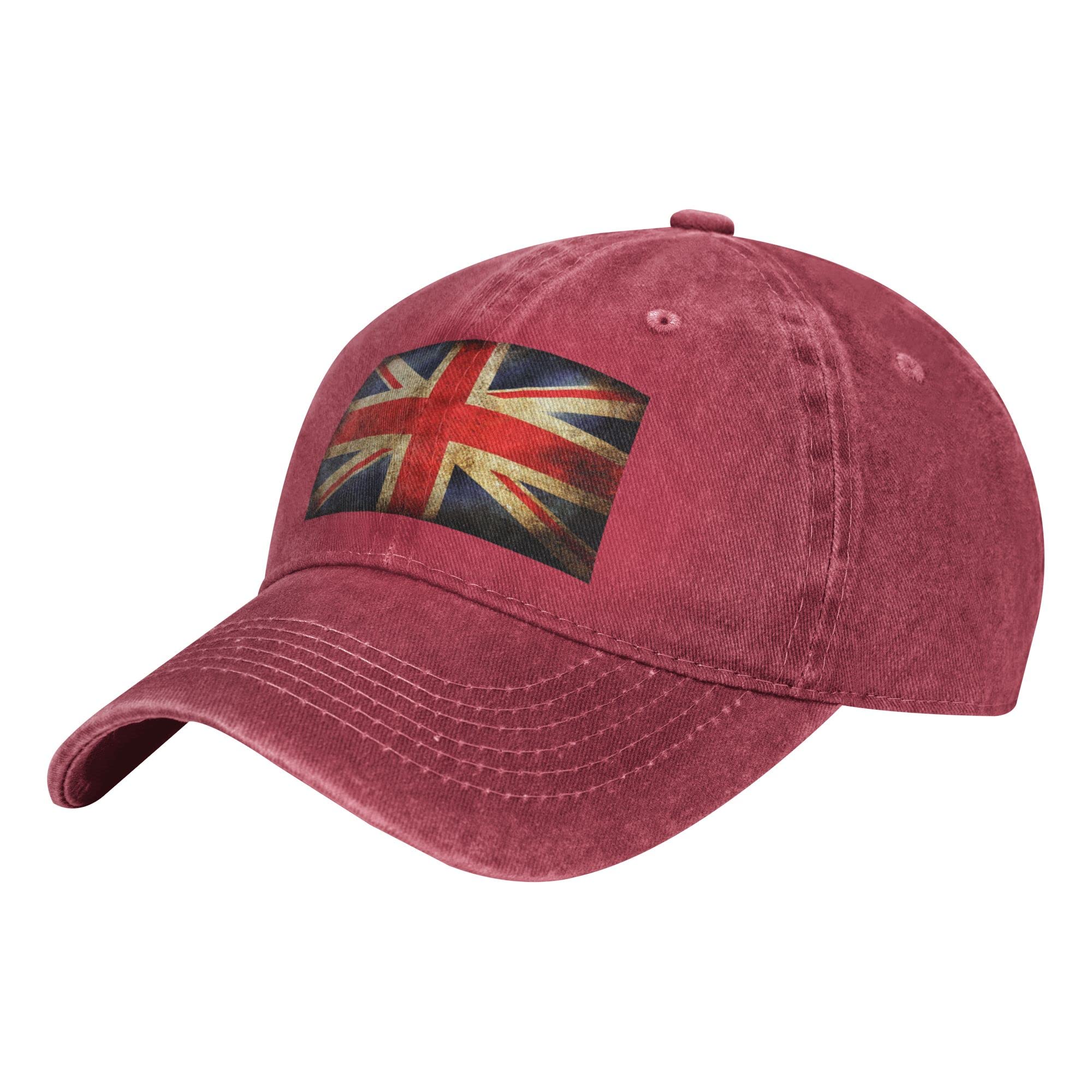 YINGD Cowboy Baseball Cap Union Jack Hat Adjustable Sports Cap Casual and Unisex for Men Women Trucker Cap