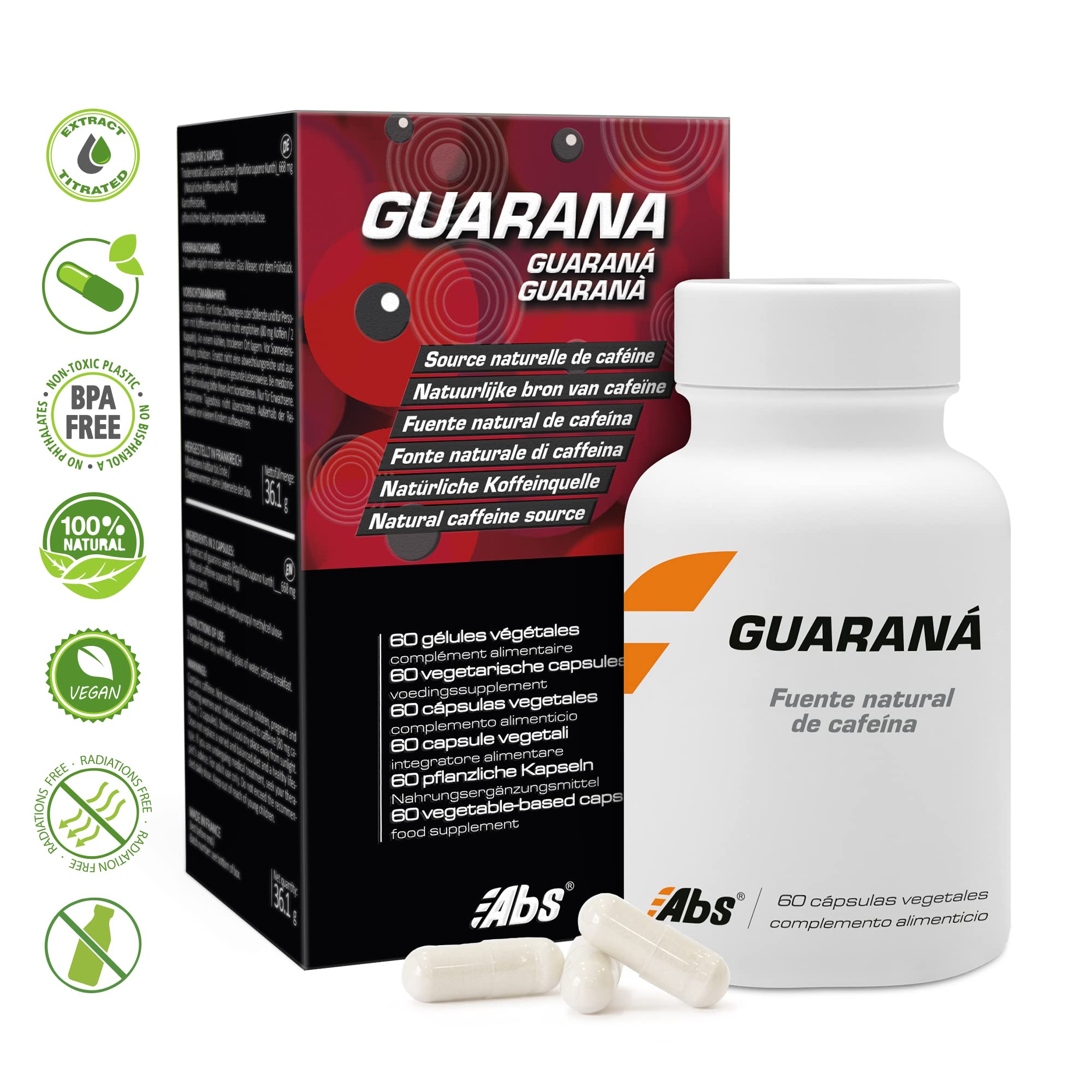 GUARANÀ Power ® * La più alta titolazione in CAFFEINA NATIVA (12%) * 450 mg /60 Capsule vegetali * Energetico e dimagrante * 100% SODDISFATTI O RIMBORSATI * Fabbricato in FRANCIA