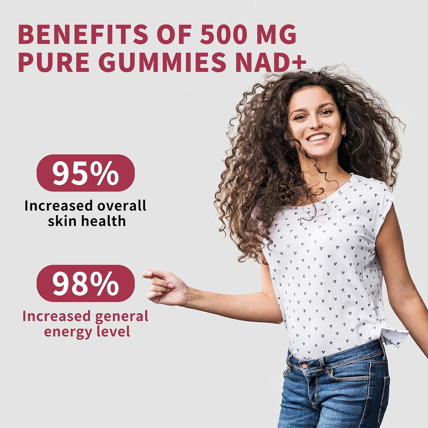 Hudetex (3 Packs) NAD Gummies Supplement for Women & Men, Pure 500mg Liposomal NAD - Cell Regeneration, Energy & Metabolism Support, Vegan,Sugar Free，Additives Free, 180 Counts,Blueberry Flavor
