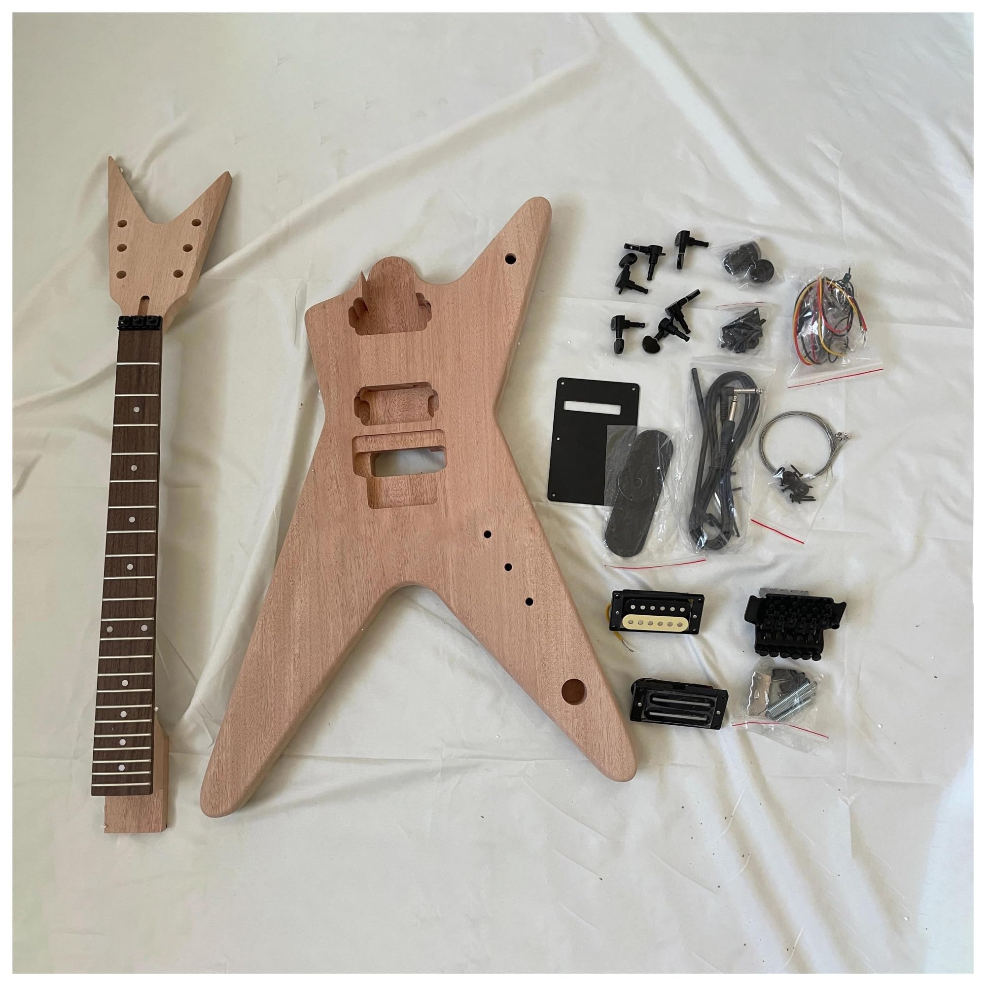 Unfinished Guitar Body For ML Style Electric Guitar Kit Mahogany Body Rosewood Fretboard