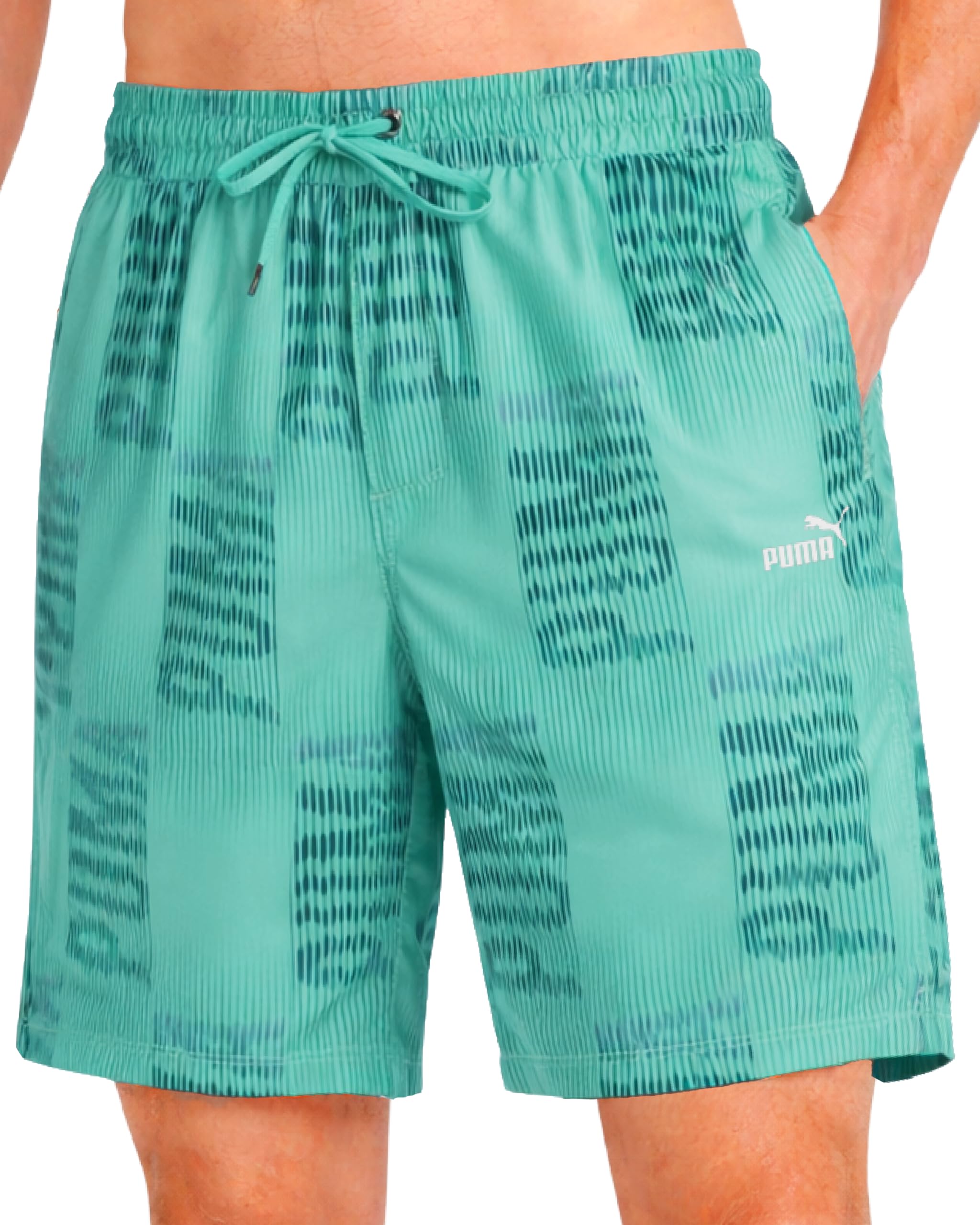 Puma Mens Swim Trunks - Quick Dry Athletic Performance 8" Inseam Swimming Trunks for Men with Mesh Compression Liner