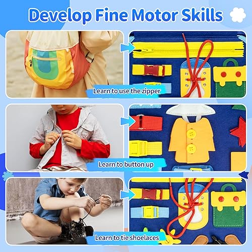 Miniatura 3 de Busy Board - Juguetes Montessori para niños pequeños de 1, 2, 3, 4 años, tablero de libros, juguete de viaje para automóvil avión, regalo de